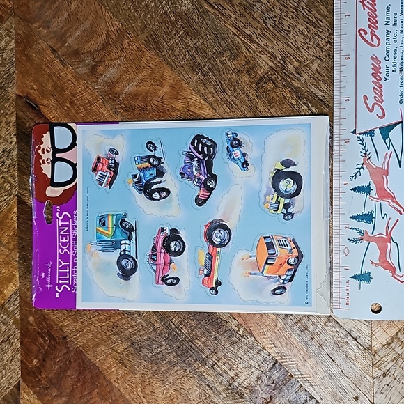 Hallmark Silly Scents scratch n sniff Trucks Tractors sealed sticker sheet - Picture 2 of 7